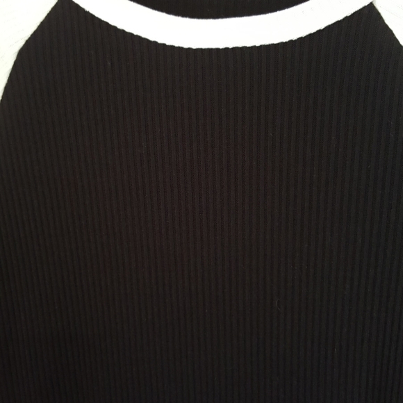 Black with white sleeve ribbed Long John type shir - Picture 4 of 4